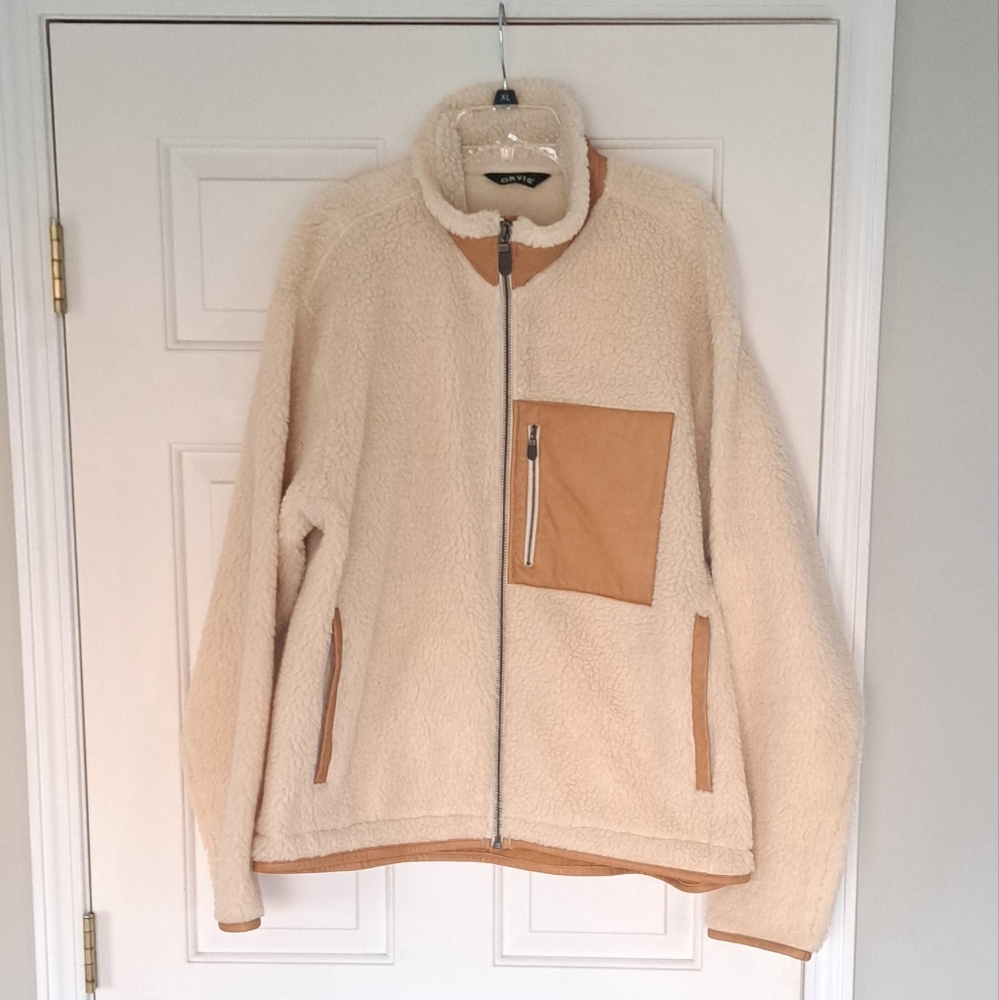 Orvis Mens Stowe Cream Sherpa Jacket. Size Xl. Gem